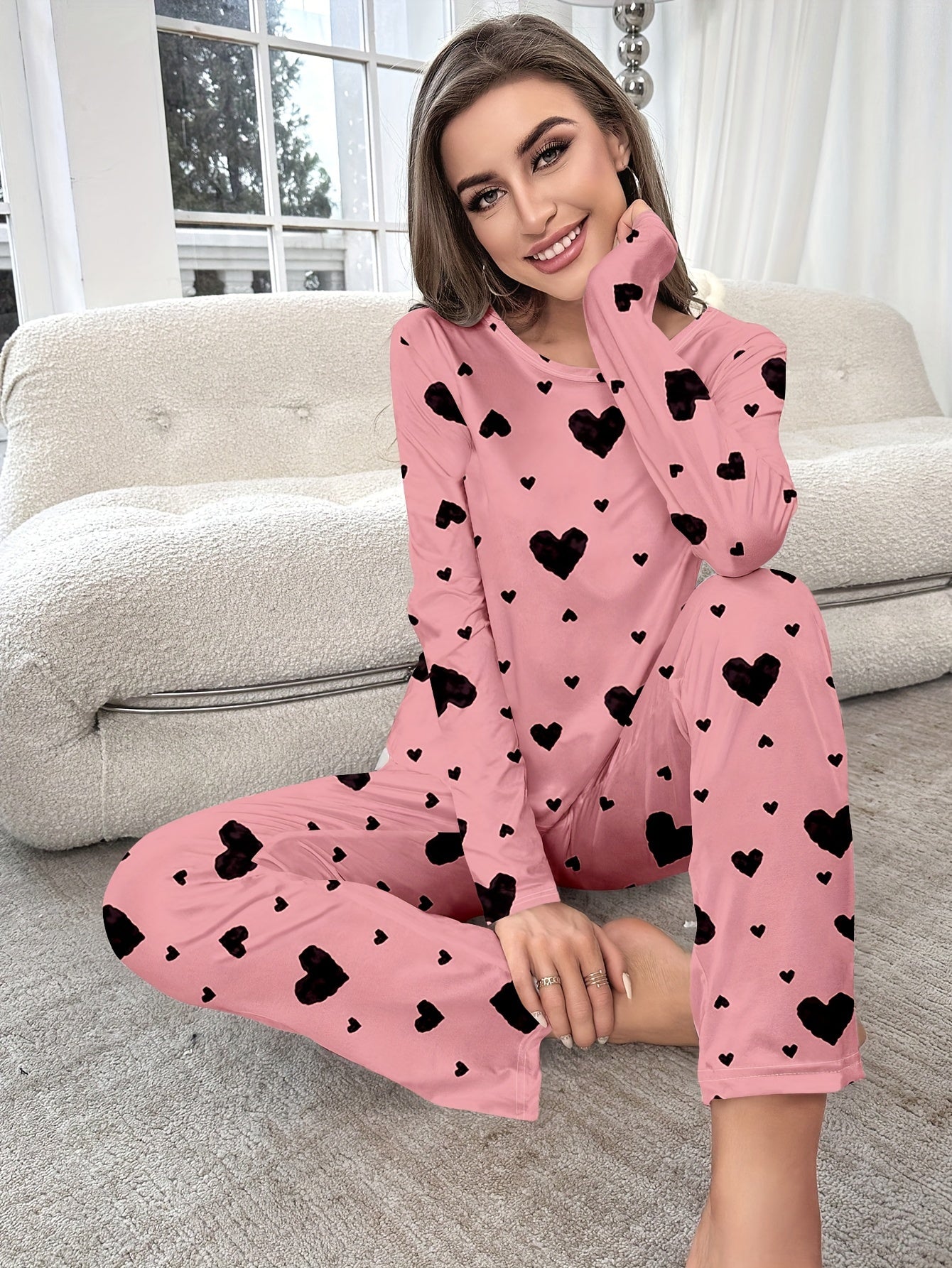 Women's Fashion  pyjama, Round Neck Long Sleeve Long Pants, Pullover, good materiel, Adult,  for all season & Home Wear .