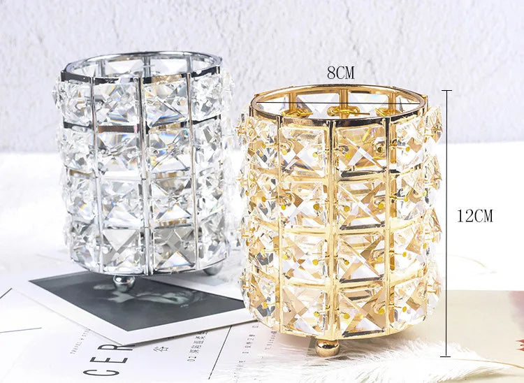 Brush Holder Test Tube Eyebrow Pencil Organizer Bead Crystal  Jar Jewelry Diamond Cosmetic  .