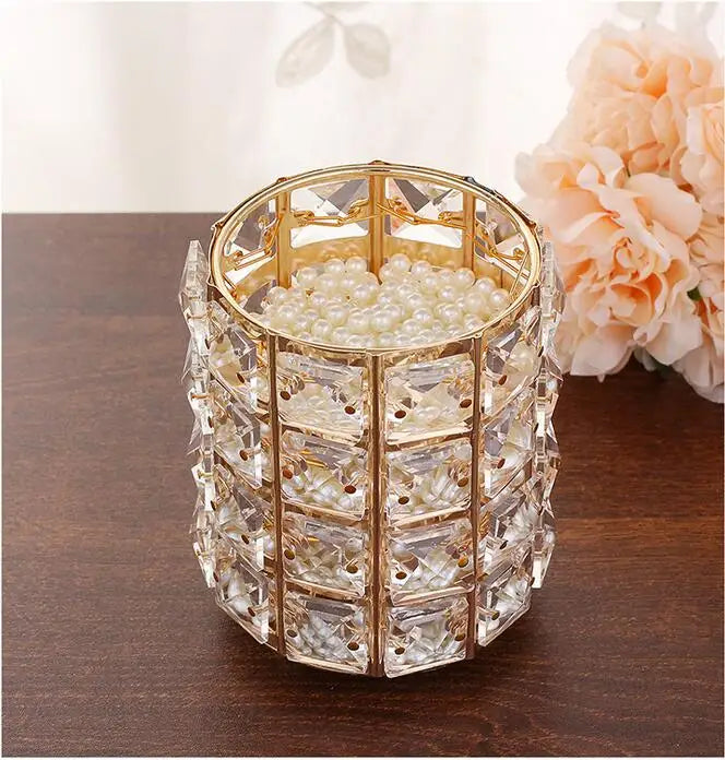 Brush Holder Test Tube Eyebrow Pencil Organizer Bead Crystal  Jar Jewelry Diamond Cosmetic  .