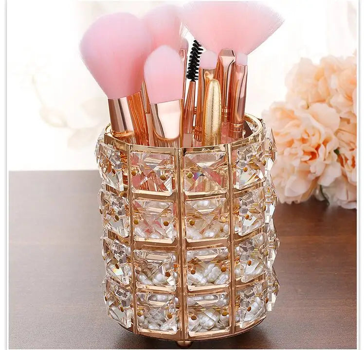 Brush Holder Test Tube Eyebrow Pencil Organizer Bead Crystal  Jar Jewelry Diamond Cosmetic  .