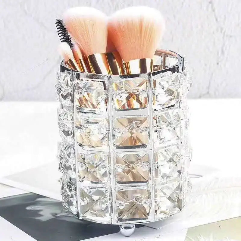 Brush Holder Test Tube Eyebrow Pencil Organizer Bead Crystal  Jar Jewelry Diamond Cosmetic  .