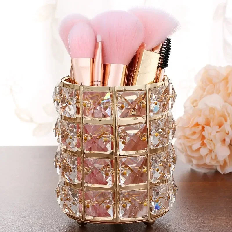 Brush Holder Test Tube Eyebrow Pencil Organizer Bead Crystal  Jar Jewelry Diamond Cosmetic  .