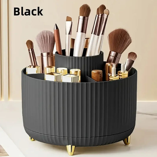 Black  Makeup Brushes Holder Organizer Multi-Functional Desk Storage Cosmetics Storage for Vanity Desktop .