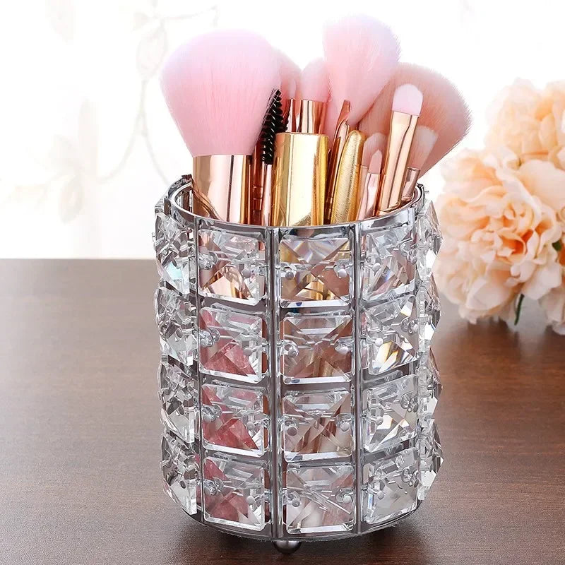 Brush Holder Test Tube Eyebrow Pencil Organizer Bead Crystal  Jar Jewelry Diamond Cosmetic  .