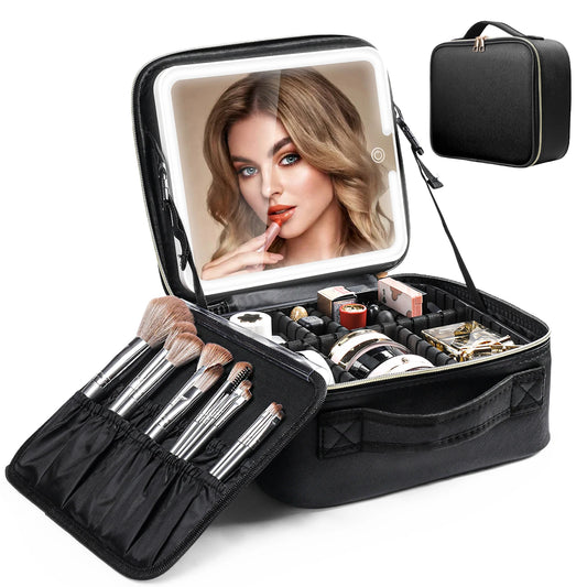 Fashion  Makeup Bag With LED Lighted Mirror,  Artist Makeup  bag with good size .