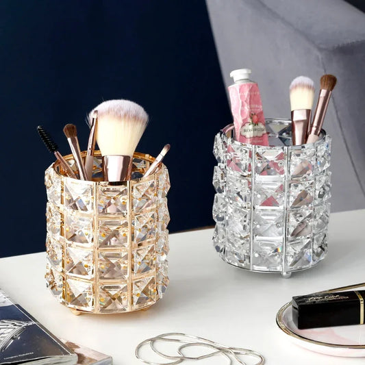 Brush Holder Test Tube Eyebrow Pencil Organizer Bead Crystal  Jar Jewelry Diamond Cosmetic  .