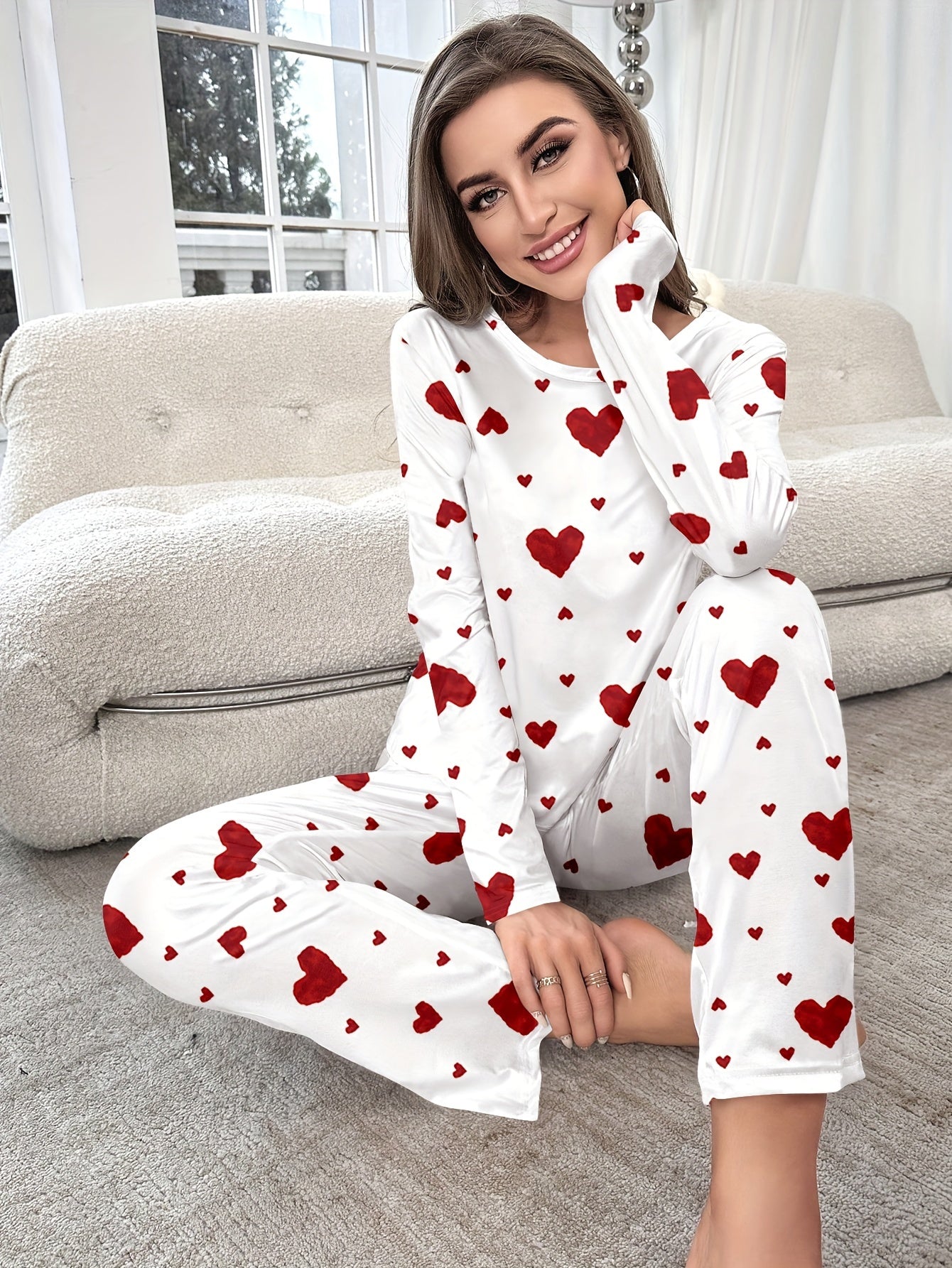 Women's Fashion  pyjama, Round Neck Long Sleeve Long Pants, Pullover, good materiel, Adult,  for all season & Home Wear .